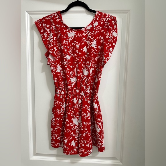 Aritzia Wilfred Red Fleurette Floral Romper - Picture 7 of 11